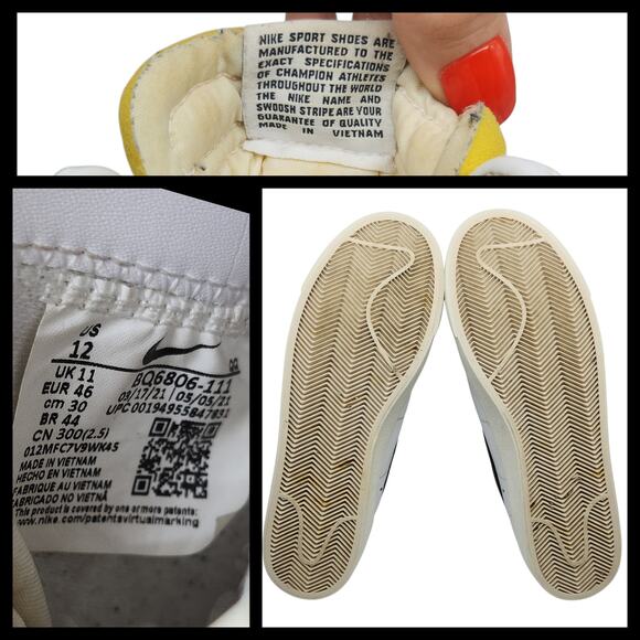 Nike Blazer Mid \'77 Shoes Mens 12 White Team Red Burgundy Maroon Leather Suede main image 8